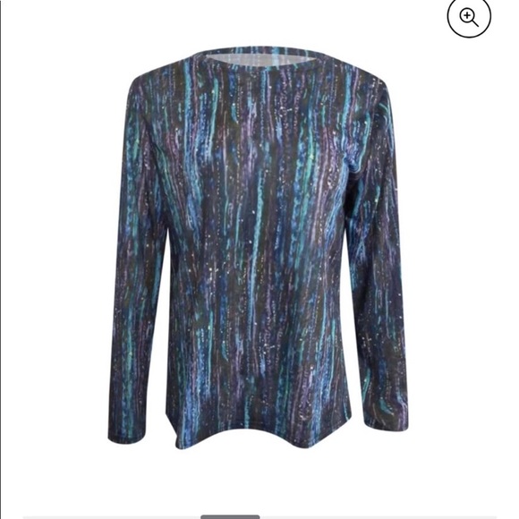 New Roliyen Round Neck Printed Long Sleeve Top - Picture 2 of 2